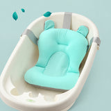 Soft floating baby bath cushion in light blue for newborn sink bathing